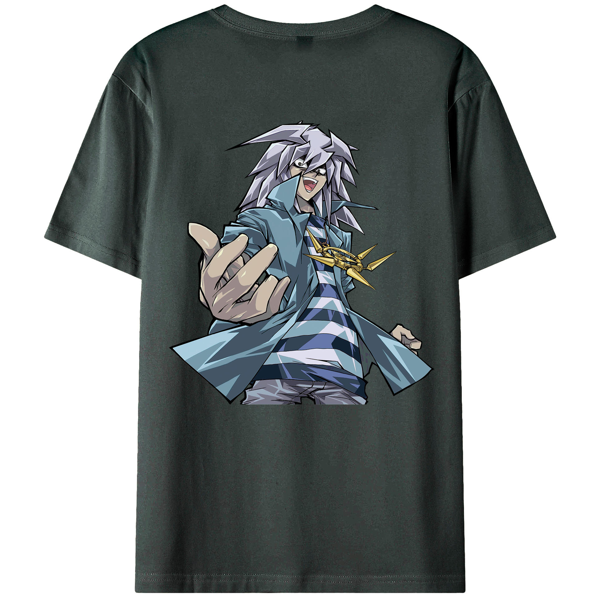 （画像用） 遊☆戯☆王 Yu-Gi-Oh! 綿100％ メンズ半袖Tシャツ（バックプリント） 通気性